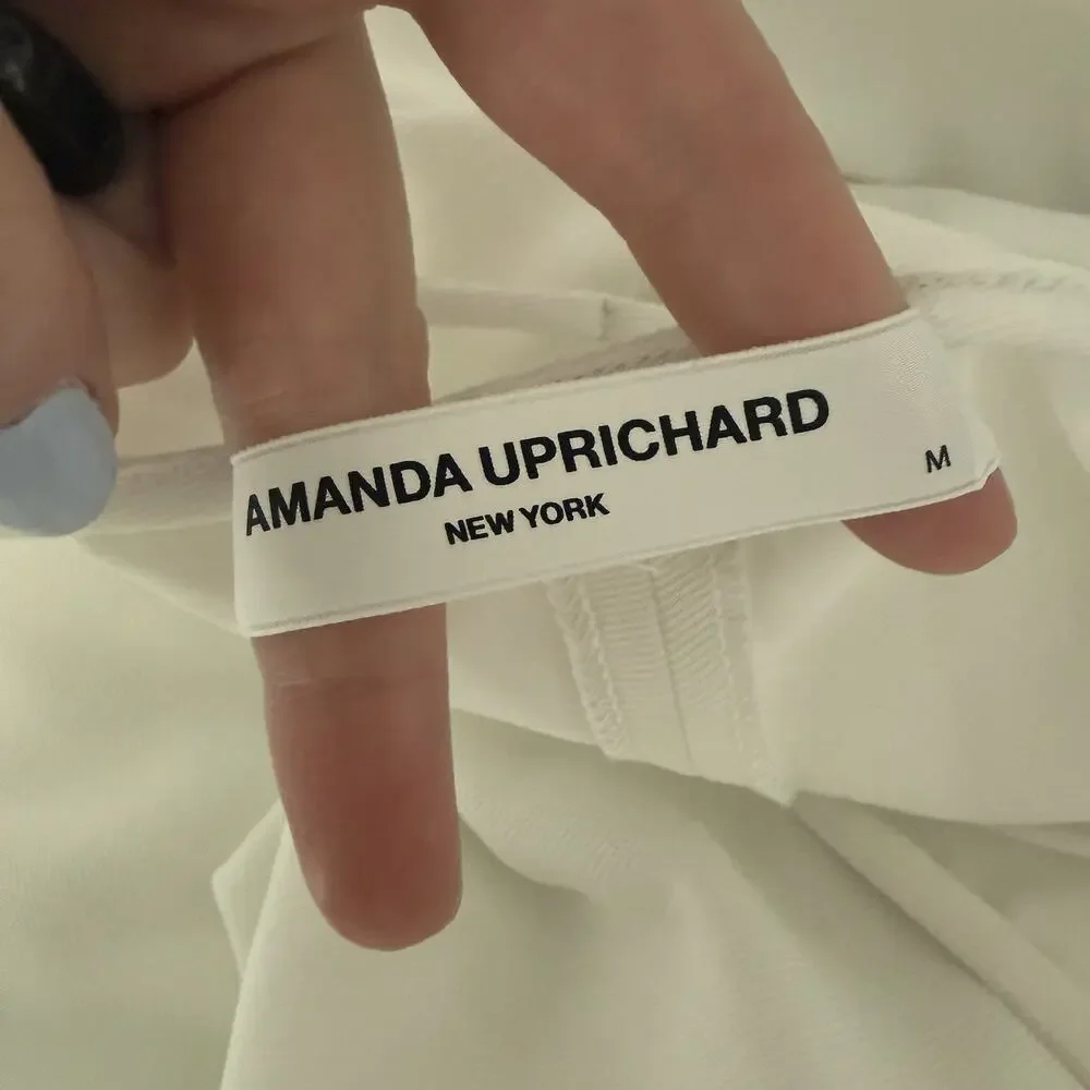Amanda Uprichard White Halter Open Back Midi Dress Women’s Medium‎ Minimalist